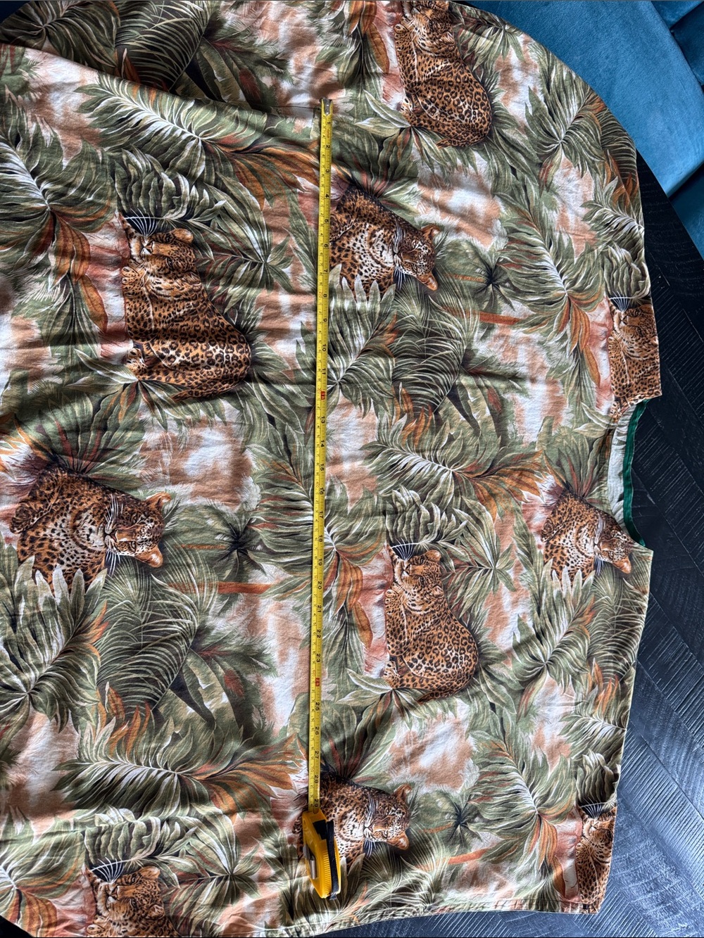 Vintage Leopard & Palm Caftan — Green & Rust - Picture 9 of 9
